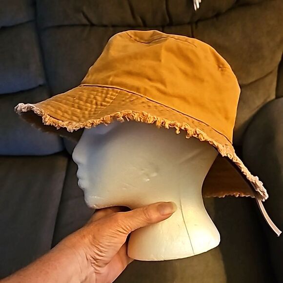Fun Floppy Cotton Hat OS in brownish orange - Picture 2 of 3